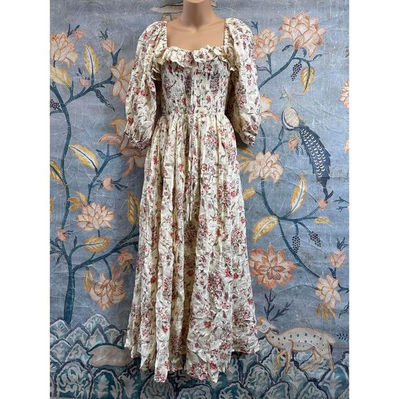 Free People Floral Maxi Dress - Cream and red - Picture 4 of 7